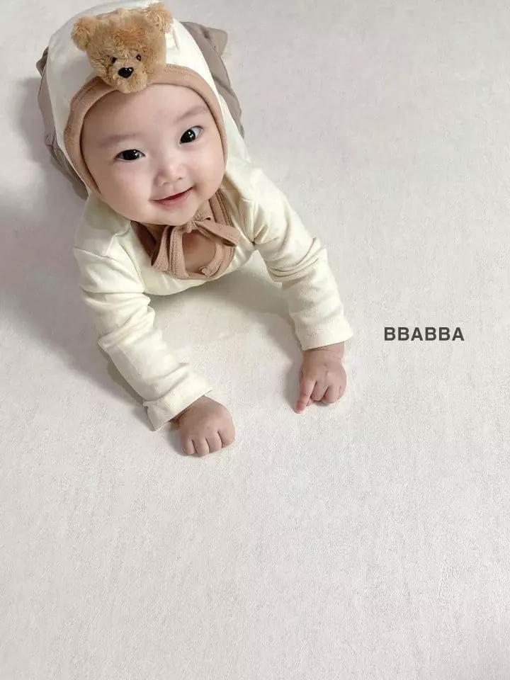 Bbabba - Korean Baby Fashion - #babyboutiqueclothing - Bear Bodysuit Bonnet Set - 4