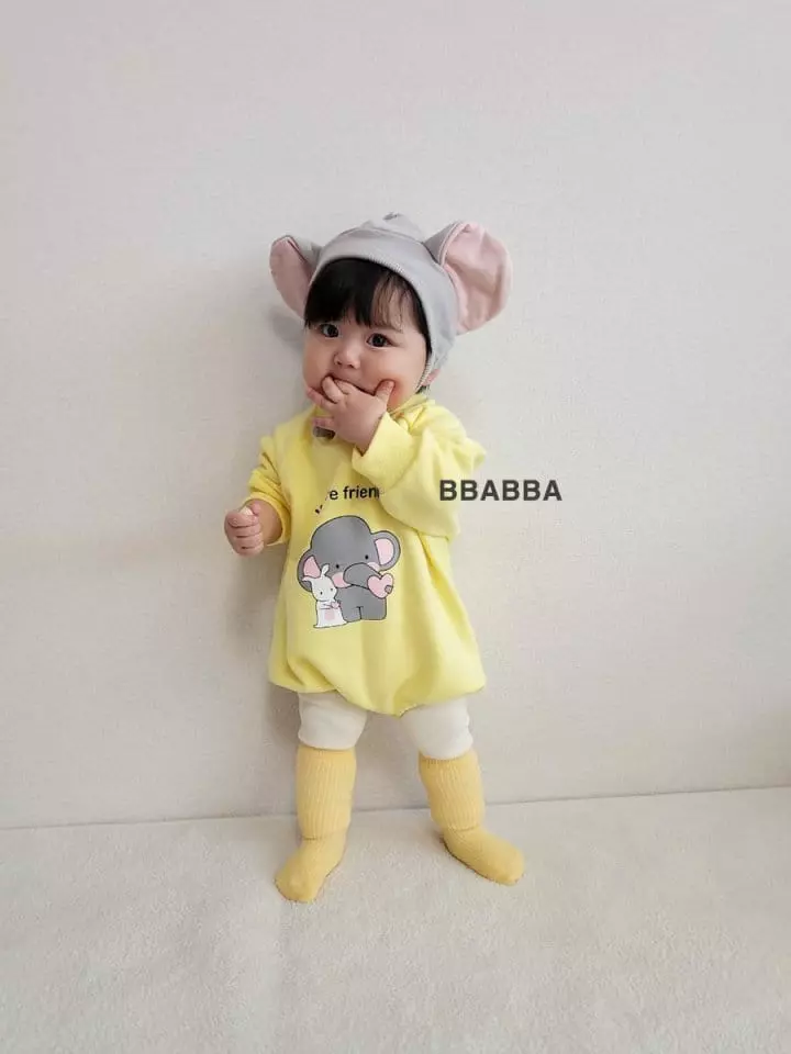 Bbabba - Korean Baby Fashion - #babygirlfashion - Heart Elephant Bodysuit - 4