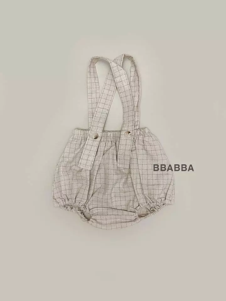 Bbabba - Korean Baby Fashion - #babylifestyle - Check Dungarees Blommer - 3