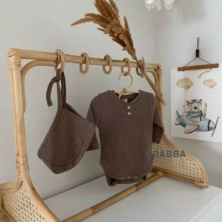 Bbabba - Korean Baby Fashion - #babyoninstagram - Waffle Bonnet Bodysuit