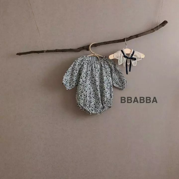 Bbabba - Korean Baby Fashion - #babywear - Navy Flower Bodysuit - 5