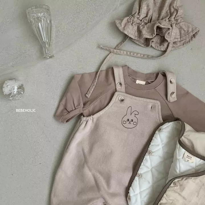 Bebe Holic - Korean Baby Fashion - #babyboutiqueclothing - Rabbit Dungarees Bodysuit - 4