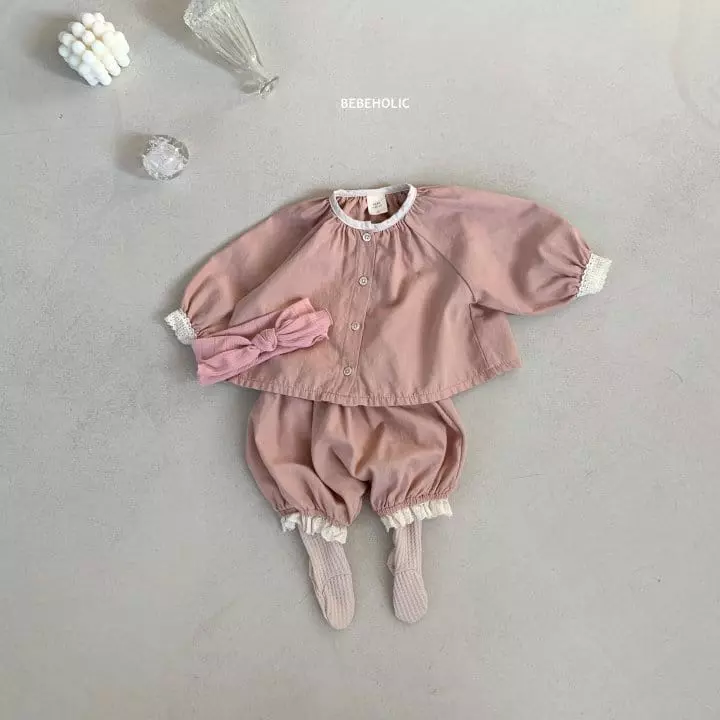 Bebe Holic - Korean Baby Fashion - #babyfever - Mimi Blouse Bottom Set - 4