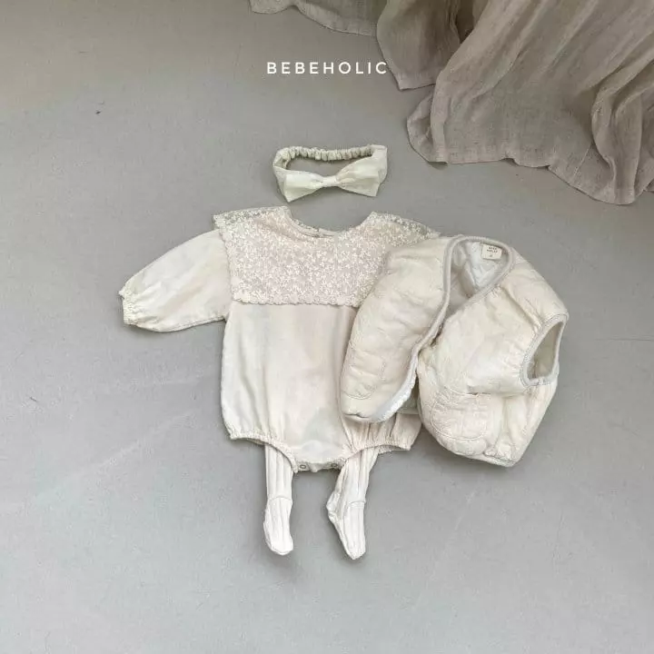 Bebe Holic - Korean Baby Fashion - #babyoninstagram - Lace Collar Bodysuit - 3