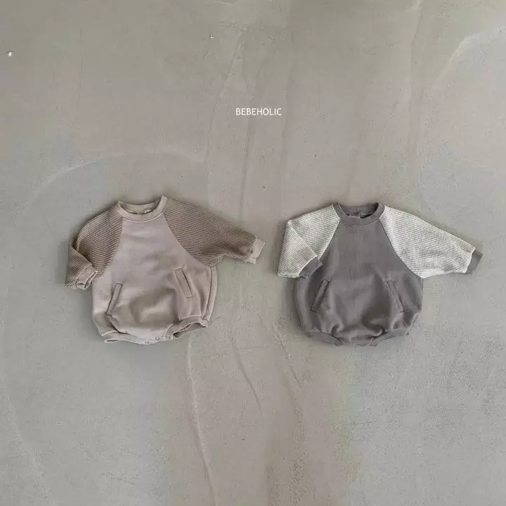 Bebe Holic - Korean Baby Fashion - #babyootd - Waffle Pocket Bodysuit - 8