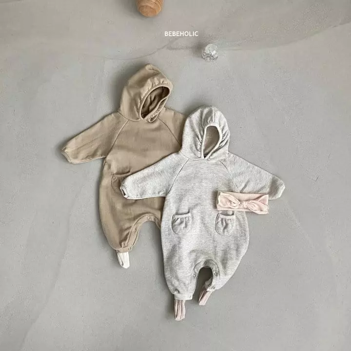 Bebe Holic - Korean Baby Fashion - #babyootd - Pocket Hoody Bodysuit