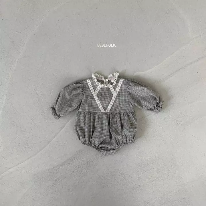 Bebe Holic - Korean Baby Fashion - #babyootd - Roa Check Bodysuit - 12