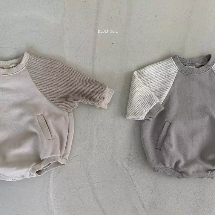 Bebe Holic - Korean Baby Fashion - #babyoutfit - Waffle Pocket Bodysuit - 9