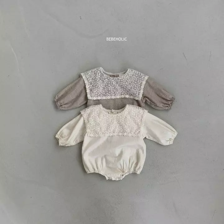 Bebe Holic - Korean Baby Fashion - #babyoutfit - Lace Collar Bodysuit - 5