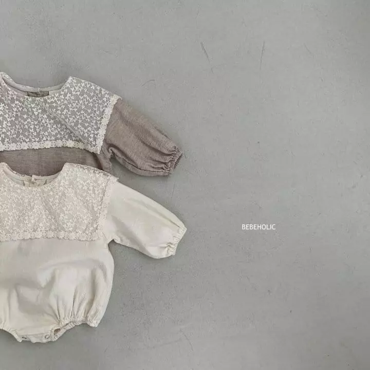 Bebe Holic - Korean Baby Fashion - #babyoutfit - Lace Collar Bodysuit - 6