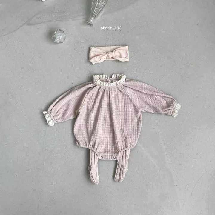 Bebe Holic - Korean Baby Fashion - #babyoutfit - Mocha Frill Bodysuit - 2
