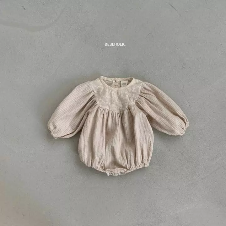 Bebe Holic - Korean Baby Fashion - #babywear - Flower Embrodiery Bodysuit - 8