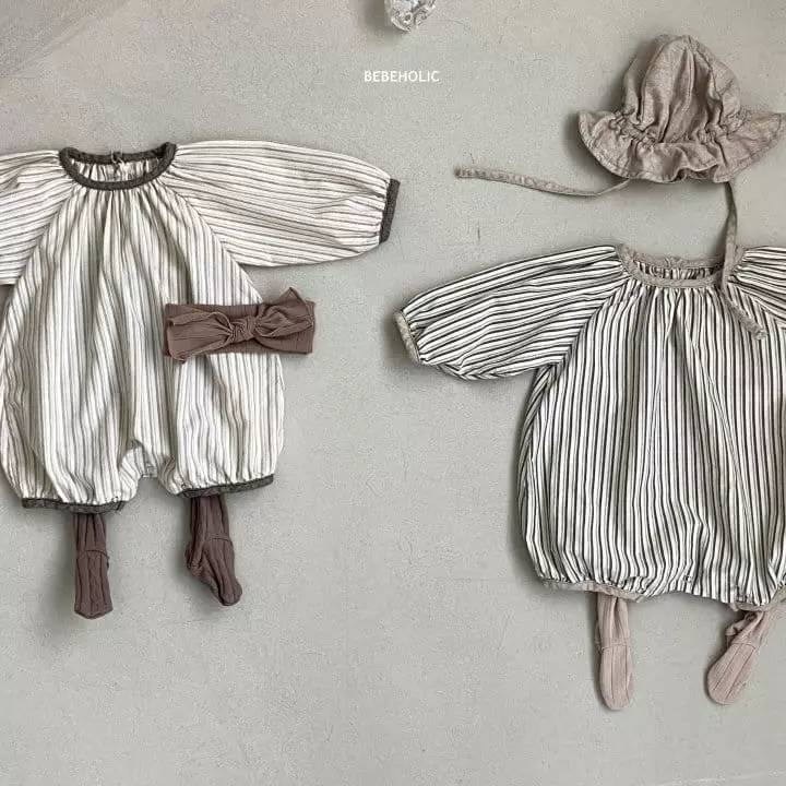 Bebe Holic - Korean Baby Fashion - #onlinebabyshop - Barnie Stripes Bodysuit