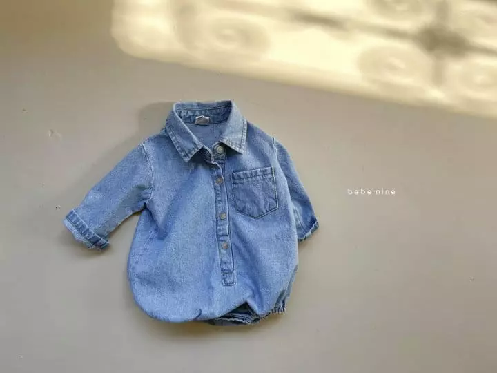 Bebe Nine - Korean Baby Fashion - #babyboutique - Bebe Denim Bodysuit - 5