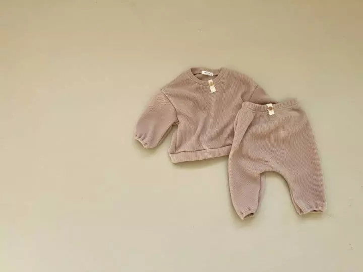 Bebe Nine - Korean Baby Fashion - #babyclothing - Bebe Basic Knit Top Bottom Set - 6