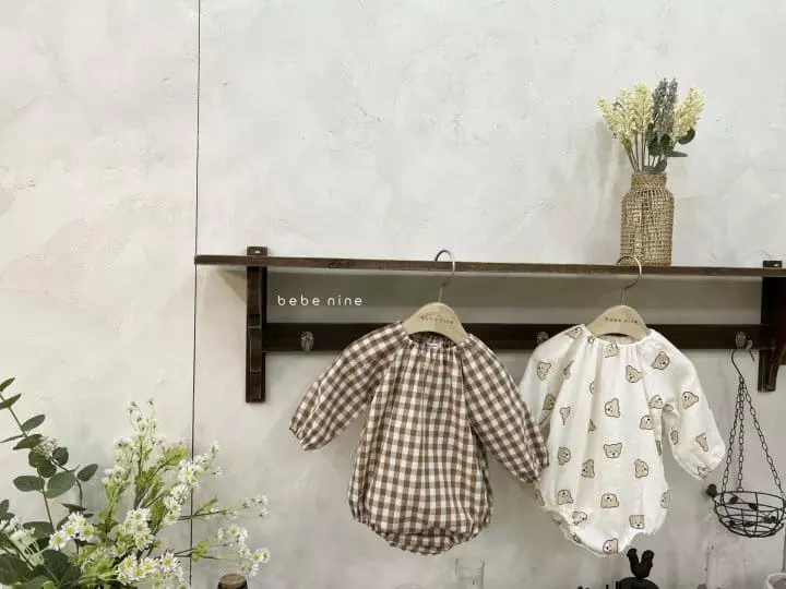 Bebe Nine - Korean Baby Fashion - #babyoutfit - Bebe Bear Bodysuit - 4