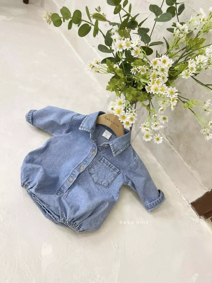 Bebe Nine - Korean Baby Fashion - #onlinebabyboutique - Bebe Denim Bodysuit - 2