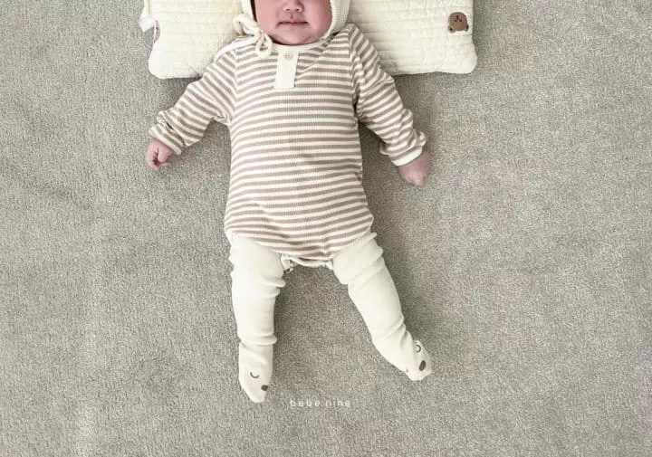 Bebe Nine - Korean Baby Fashion - #smilingbaby - Bebe Rib Ping Pong Bodysuit - 12
