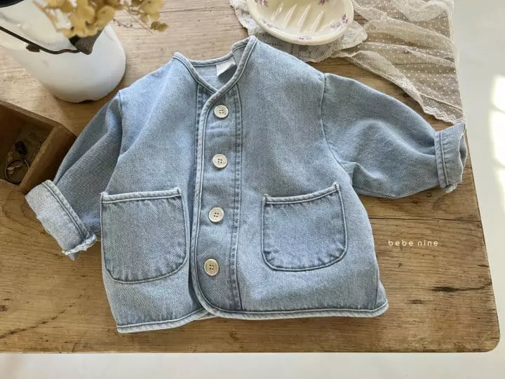 Bebe Nine - Korean Children Fashion - #kidzfashiontrend - Circle Denim Jacket - 7