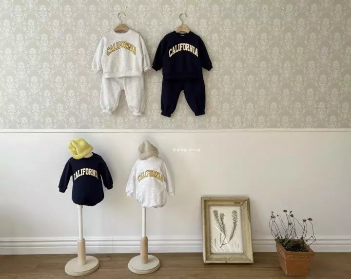 Bebe Nine - Korean Children Fashion - #toddlerclothing - Callifornia Top Bottom Set - 6
