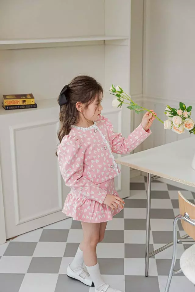 Berry Berry - Korean Children Fashion - #childofig - Heart Cardigan Skirt Set - 10