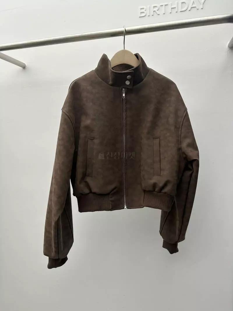 Birthday - Korean Women Fashion - #womensfashion - Crack Leather Jumper - 4