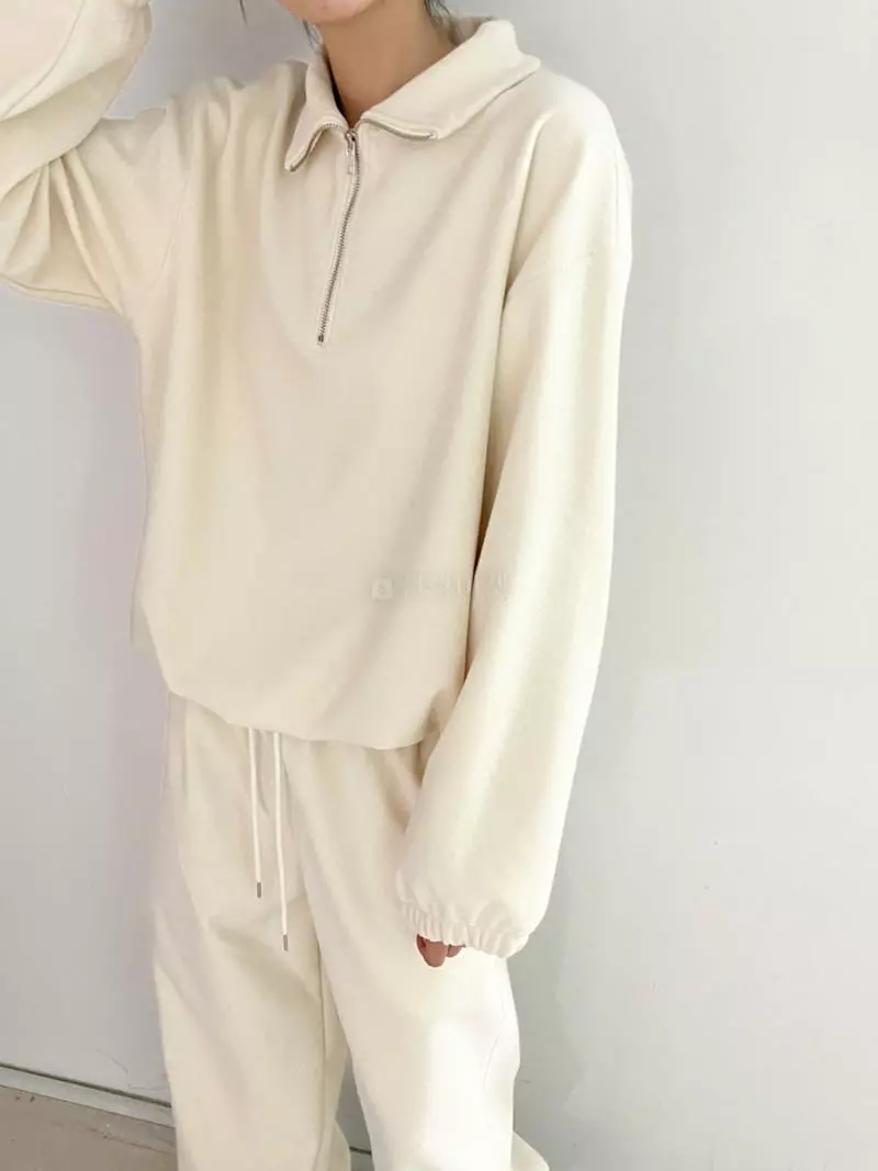 Birthday - Korean Women Fashion - #womensfashion - Teddy Half Zip-up - 2