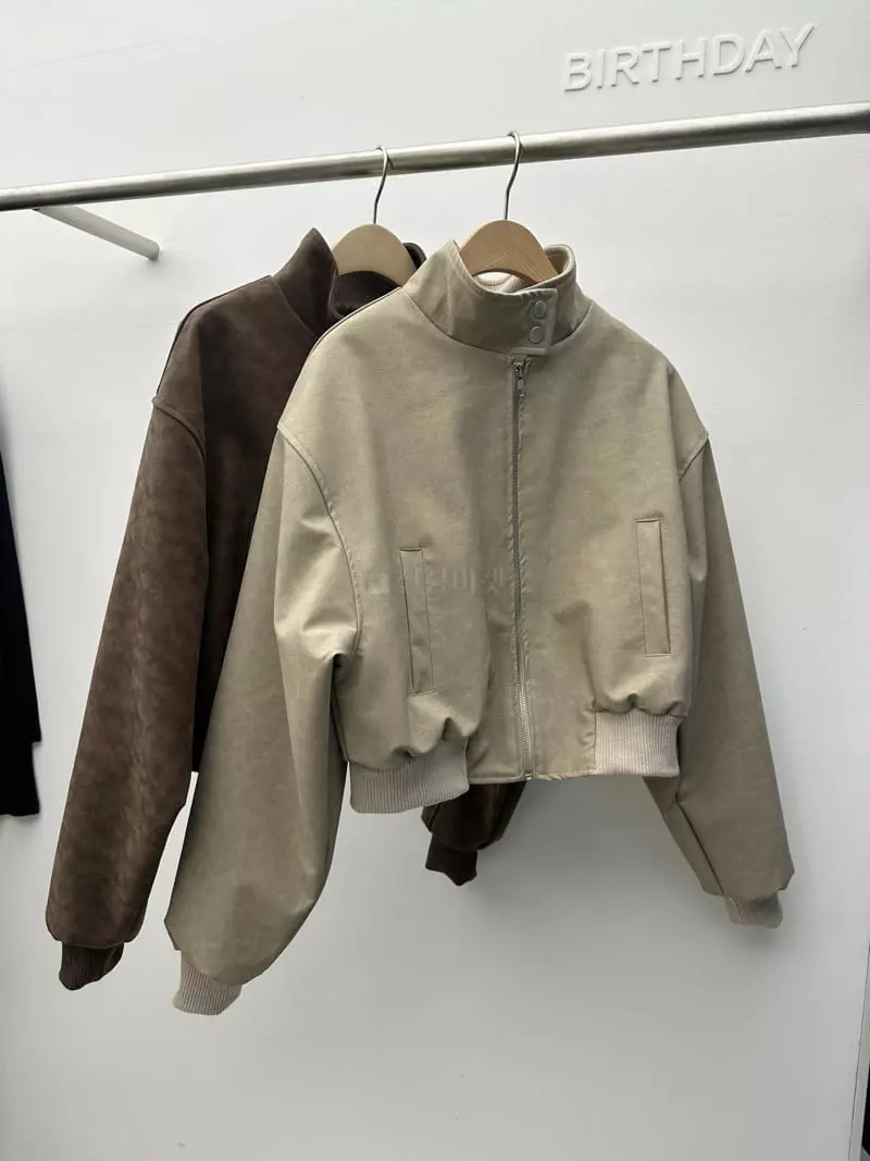Birthday - Korean Women Fashion - #womensfashion - Crack Leather Jumper