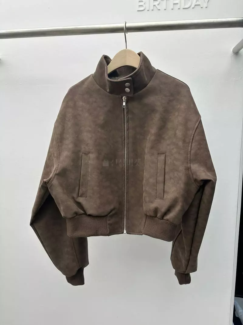 Birthday - Korean Women Fashion - #womensfashion - Crack Leather Jumper - 5