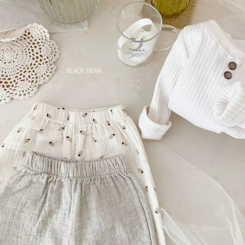Black Bean - Korean Baby Fashion - #babyboutique - Button Bebe Top Bottom Set - 3