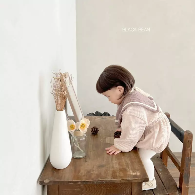 Black Bean - Korean Baby Fashion - #babyfashion - Bebe Croiffle Bebe Top Bottom Set - 4