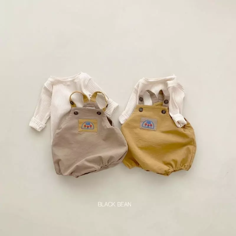 Black Bean - Korean Baby Fashion - #babylifestyle - Bebe Egg Dungarees Tee Set - 7