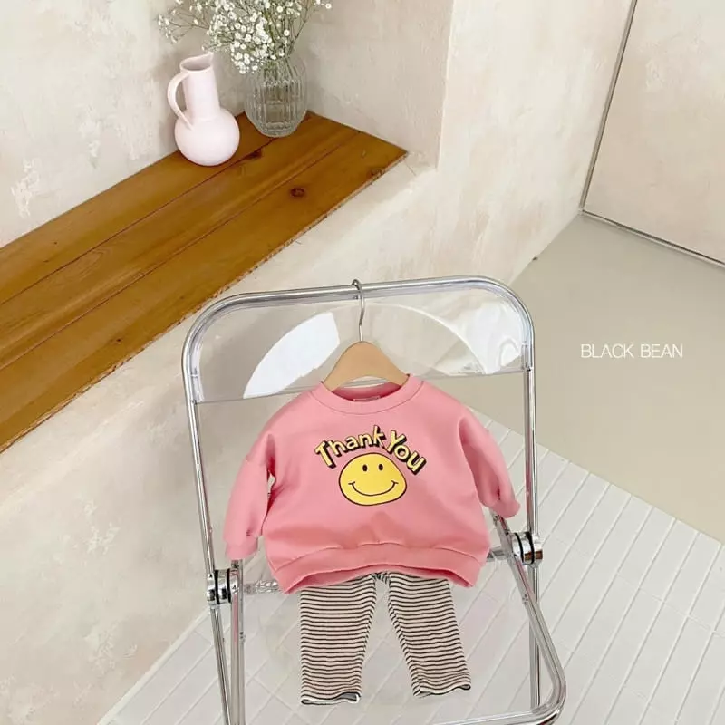 Black Bean - Korean Baby Fashion - #babyoutfit - Bebe Thanks Bebe Top Bottom Set - 4