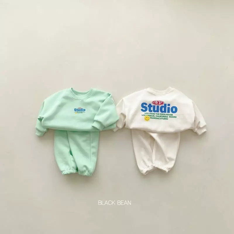Black Bean - Korean Baby Fashion - #babyoutfit - Bebe Studio Top Bottom Set
