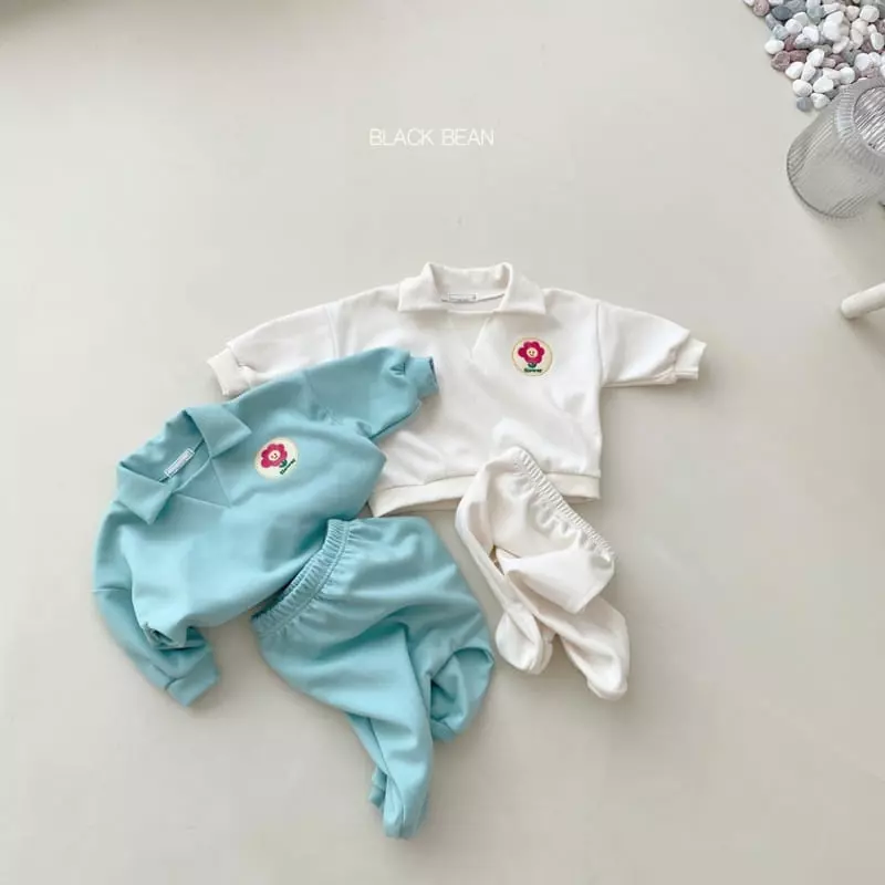 Black Bean - Korean Baby Fashion - #babyoutfit - Bebe Blooming Top Bottom SEt - 4