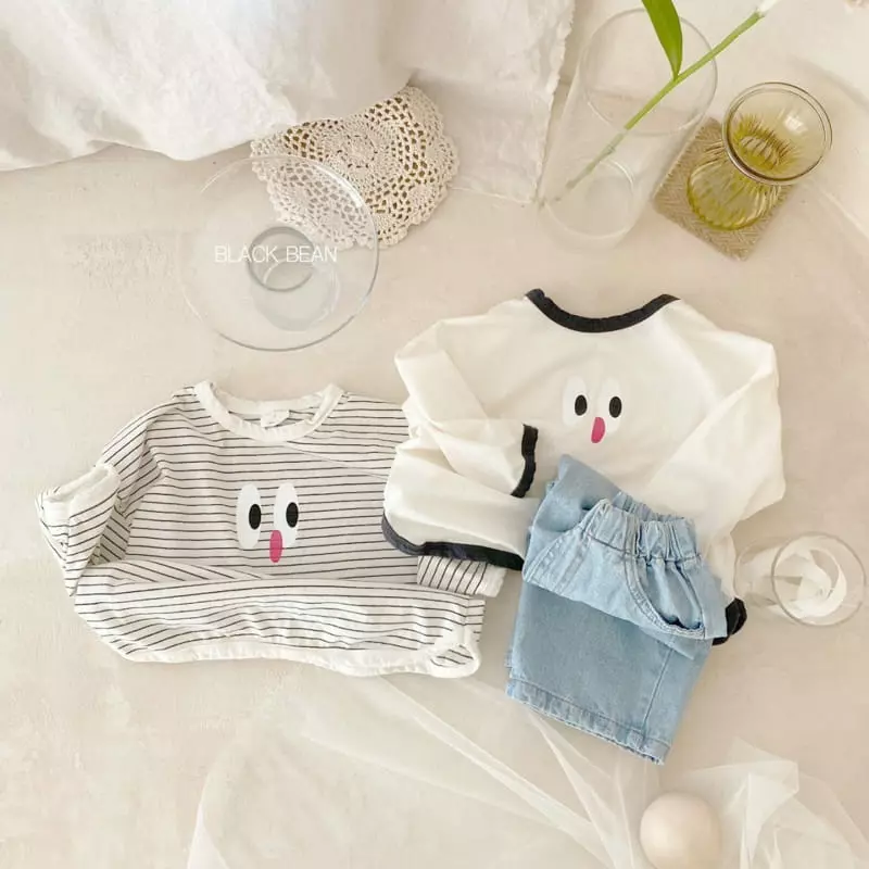 Black Bean - Korean Children Fashion - #childrensboutique - Greemy Piping Tee - 4
