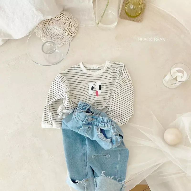 Black Bean - Korean Children Fashion - #discoveringself - Greemy Piping Tee - 5