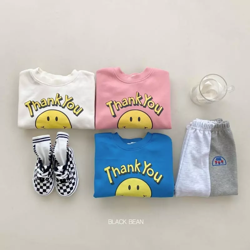 Black Bean - Korean Children Fashion - #discoveringself - Thanks Sweatshirt