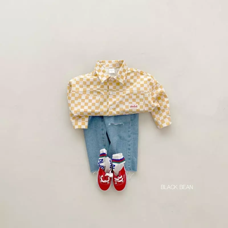 Black Bean - Korean Children Fashion - #prettylittlegirls - Checker Shirt - 2