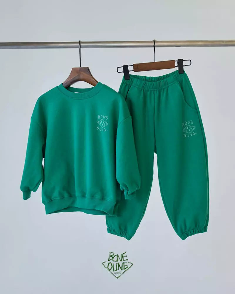 Boneoune - Korean Children Fashion - #Kfashion4kids - Star Bone Top Bottom Set - 2