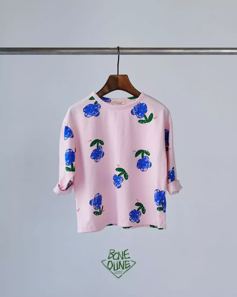 Boneoune - Korean Children Fashion - #childofig - Blue Flower Tee - 2
