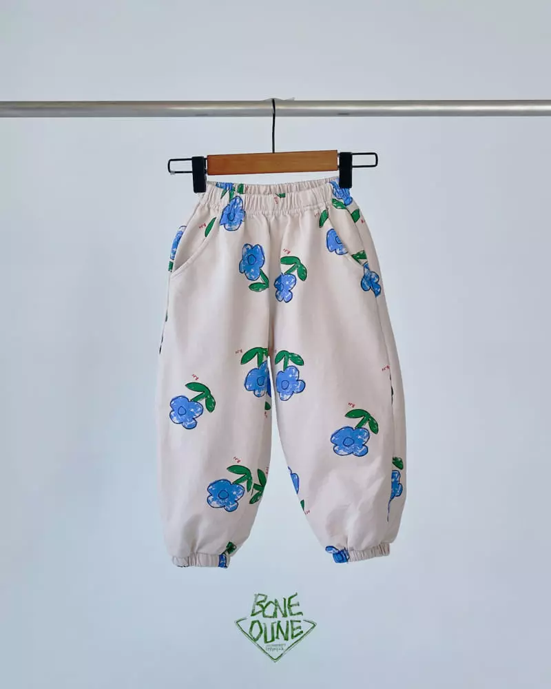Boneoune - Korean Children Fashion - #childofig - Blue Flower Top Bottom Set - 6