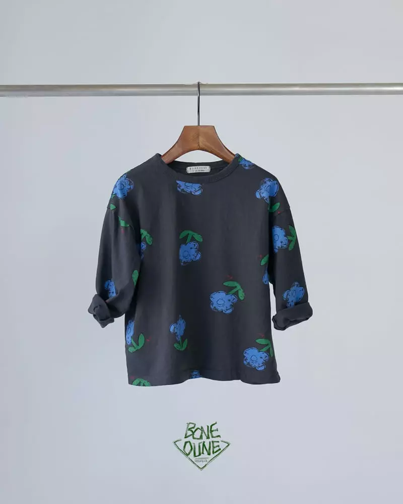 Boneoune - Korean Children Fashion - #childrensboutique - Blue Flower Tee - 4