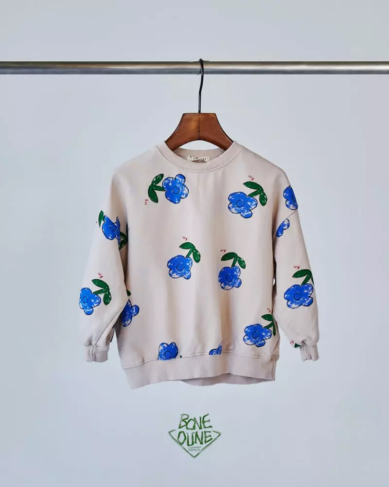Boneoune - Korean Children Fashion - #prettylittlegirls - Blue Flower Top Bottom Set - 5