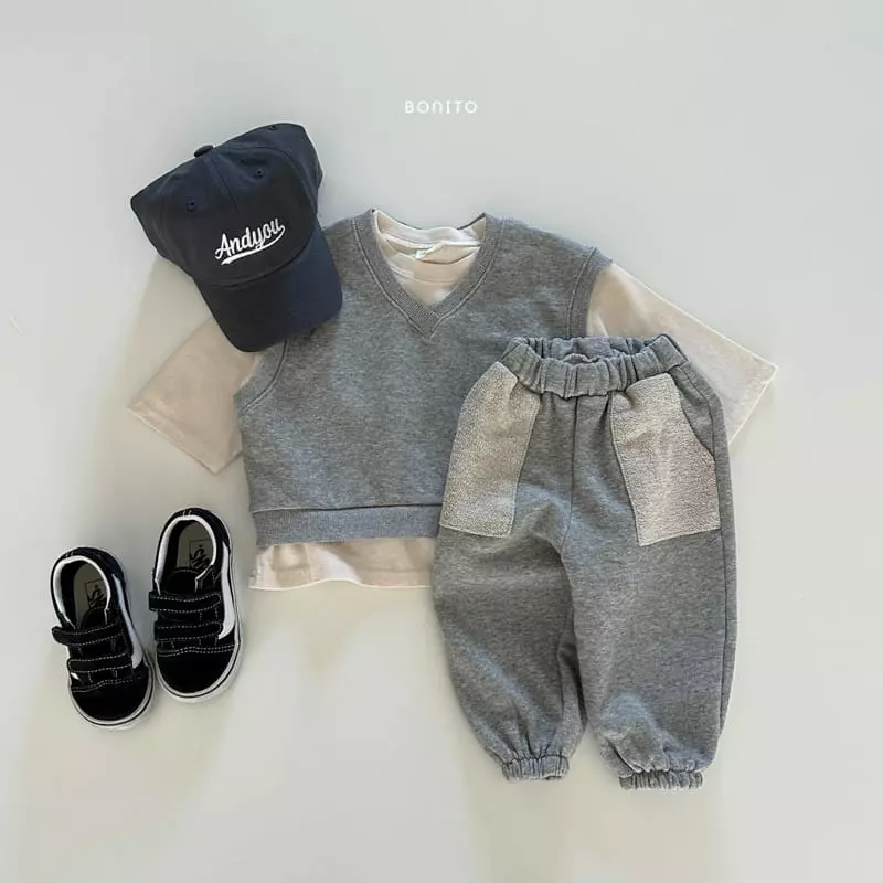 Bonito - Korean Baby Fashion - #babyfashion - Vest Top Bottom Set - 6