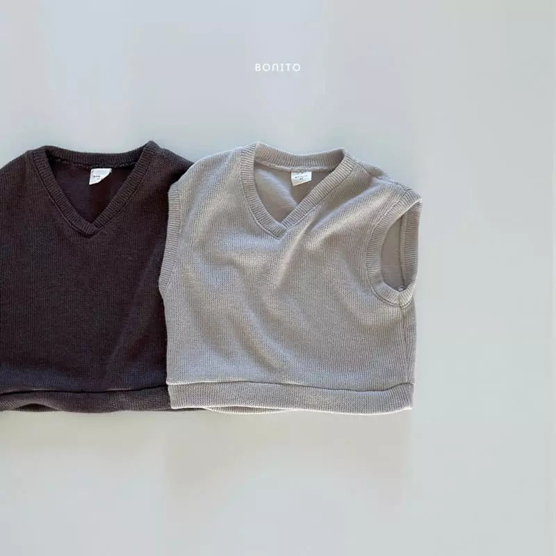 Bonito - Korean Baby Fashion - #babyfashion - V Neck Knit Vest - 2