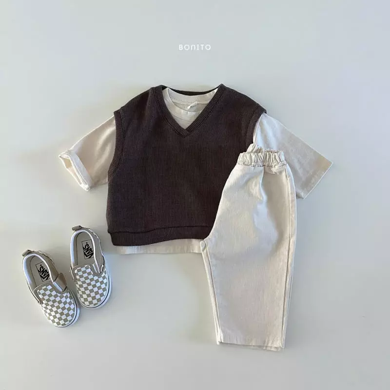 Bonito - Korean Baby Fashion - #babyoninstagram - V Neck Knit Vest - 6