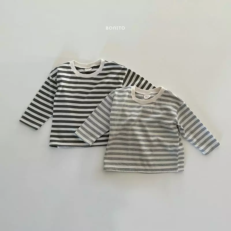 Bonito - Korean Baby Fashion - #babyootd - Stripes Sticky Tee