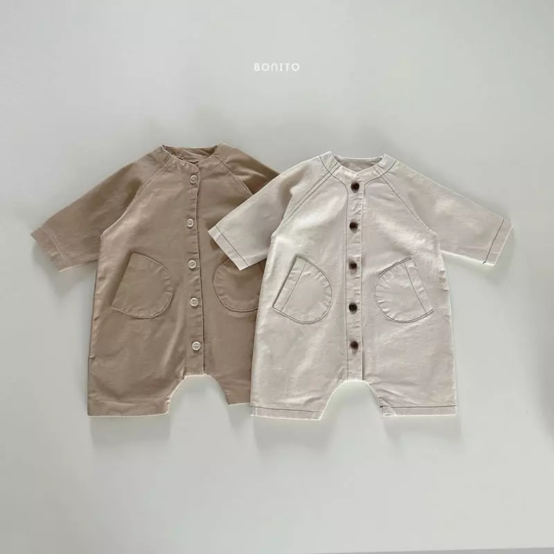 Bonito - Korean Baby Fashion - #babyoutfit - Two Pocket Bodysuit - 2