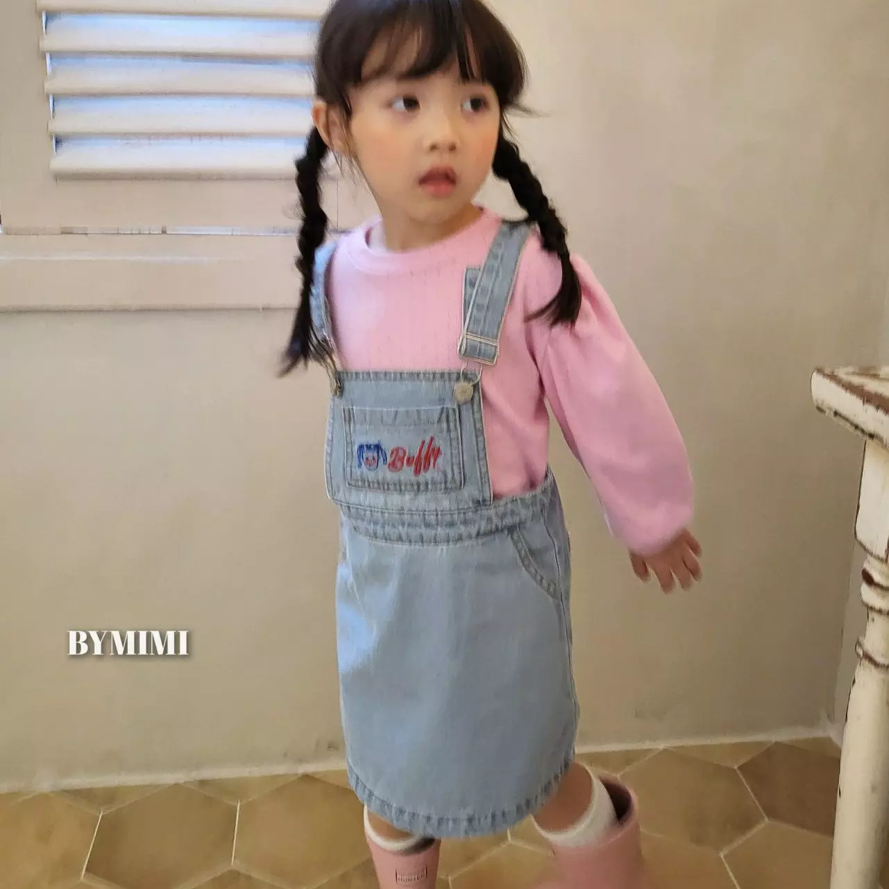 Bymimi - Korean Children Fashion - #designkidswear - Ppippi Denim One-piece - 5